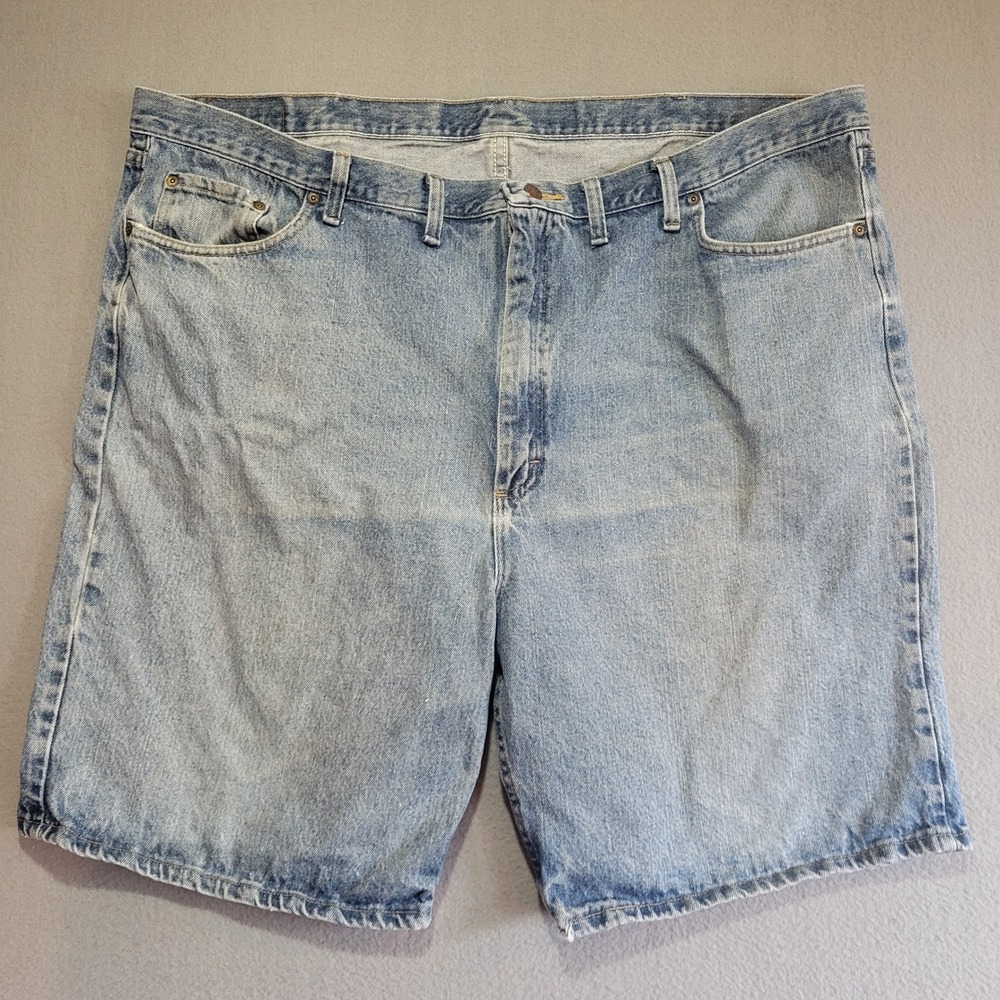 Wrangler Relaxed Fit Denim Shorts Mens 48 Light Wash Blue 606NWMS High Rise